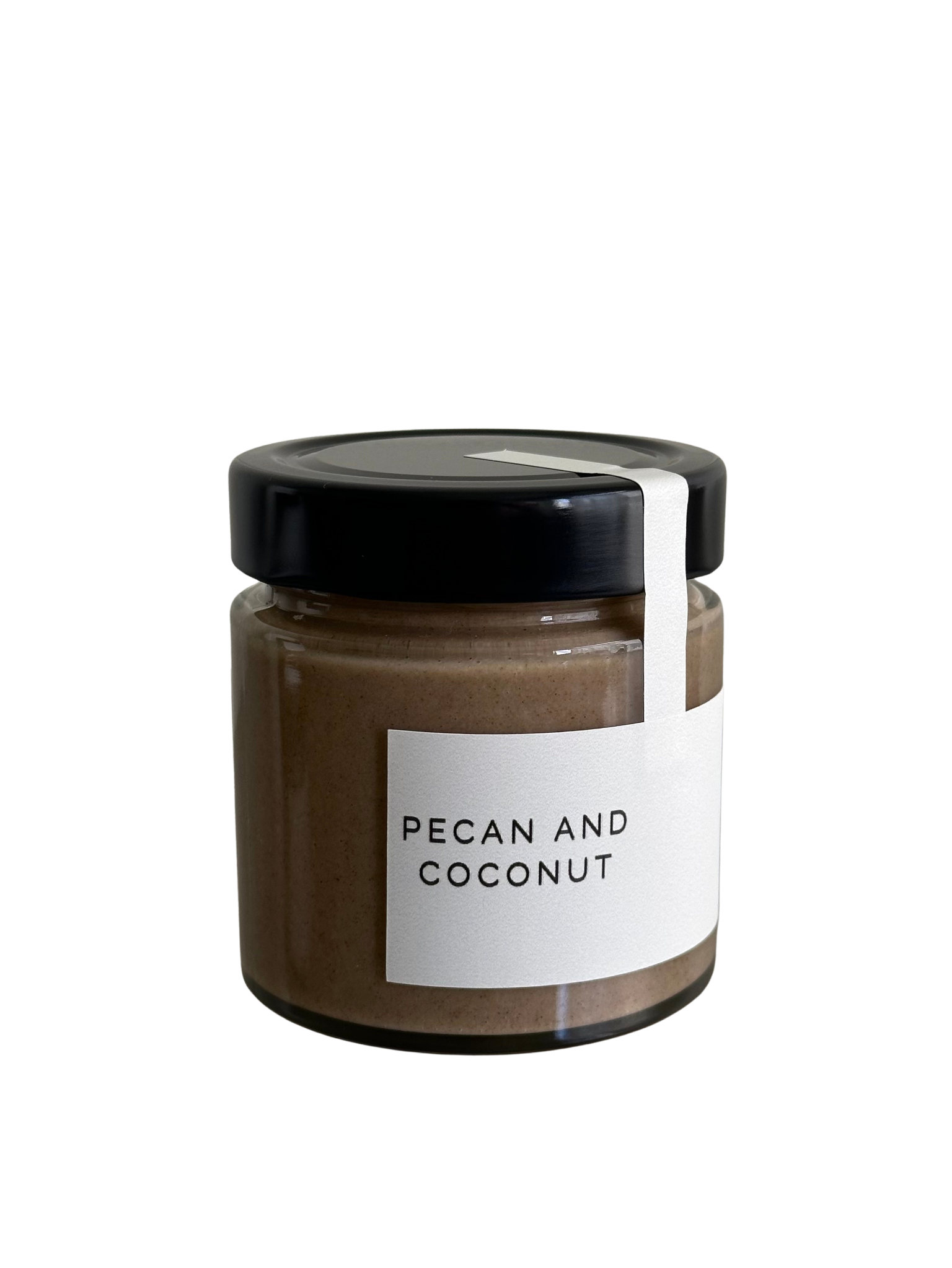 Pecan and coconut chocolate spread jar